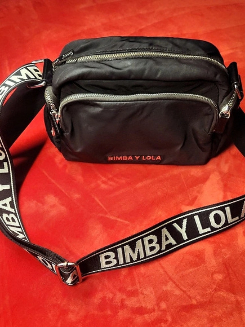Bimba y Lola Nylon Pocket Crossbody Bag Black
